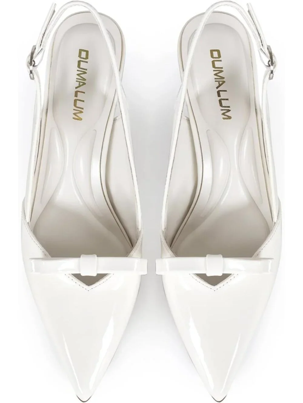 Women's White Comfortable Slingback Closed Pointed Toe 3 inch Kitten Heels Pumps